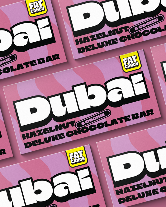 Dubai, Hazelnut & Cookie Deluxe Chocolate Bar by Fat Candy